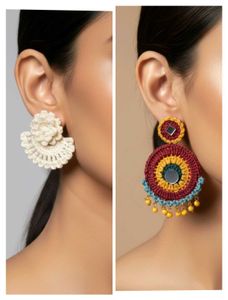 traditional and floral Handcrafted Crochet Earring