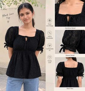 Elegant Black Lace Top