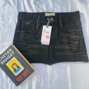 Mini Denim Skirt /Goth