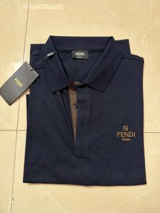 Fendi Black Polo T-Shirt Pure Cotton XL 42