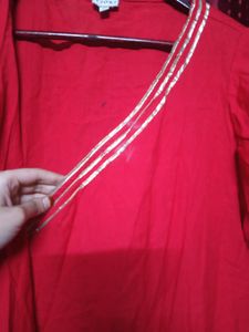 TJORI Red Shrug Dress