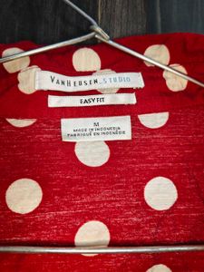 Red Polka Dot Button-Up Shirt