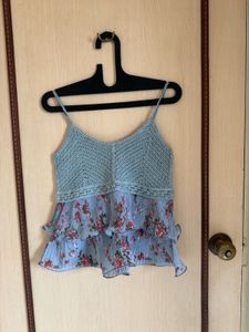 Crochet Floral Tiered Cami Top