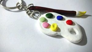 Artist Palette &amp; Paintbrush Keychain🎨🖌️