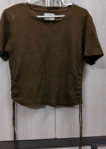 Chic Ruched V-Neck Pink Top
