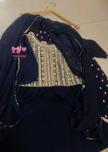 Elegant Navy Blue  lehnga kurti Navratri