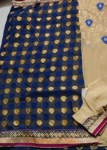Embroidered Blue Saree
