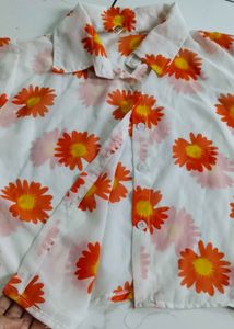 Cute Floral Print Shirt for Girls