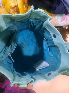 coach Stylish Blue Leather Tote Bag