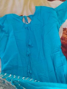 Blue Anarkali Kurta Set