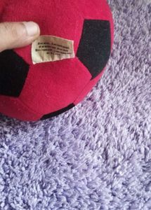 Pink &amp; Black Plush Soccer Ball