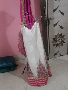 Beautiful Pink &amp; White Lehenga Choli