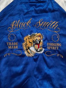 Blacksmith" Tiger-Embroidered Satin Bomber Jacket