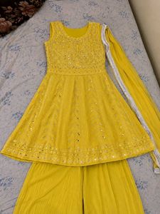Yellow Embroidered 3 piece Set