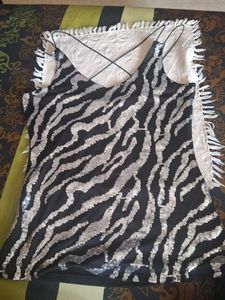 Sequin Zebra Print Cami Top