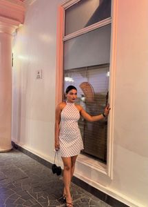 Chic Polka Dot Halter Dress