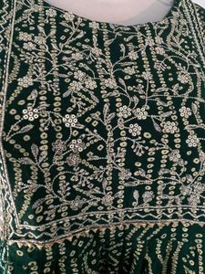 Designer Green Kurta Set with Sharara