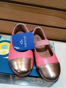 Babyoye Pink & Gold Ballet Flats