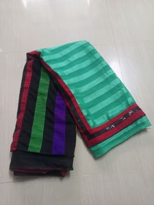 Heavy Black Multi Colour Sequence Border Design Sa