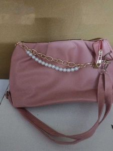Pink Handbag with Pearl Detail