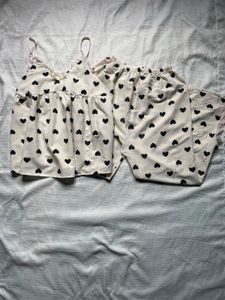 Cute Heart Print Pajama Set