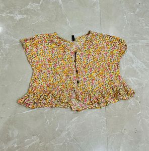 Floral Print Peplum Top