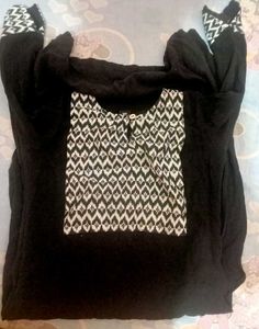Stylish Black Kurta with Geometric Print
