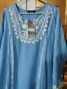Blue Embroidered Kurta Set with Dupatta