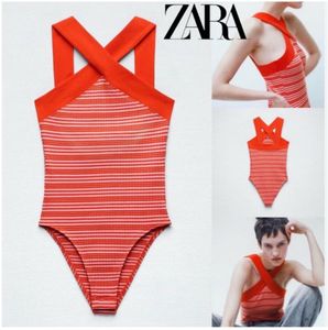 ZARA Striped Bodysuit prachi desai