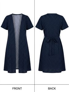 Philippines Navy Polka Dot coat