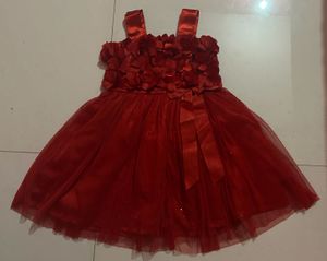 Red Flower Girl Dress - Perfect for Parties