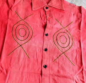 Embroidered Pink Shirt