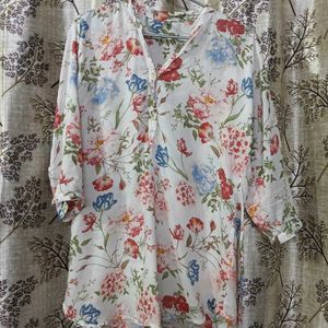 Chic Floral Top with Back Tie
