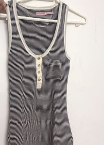 Striped Sleeveless Tank top with Buttons