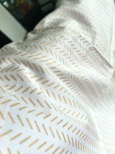 Beige white Soft Striped King size Bedsheet set
