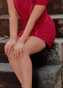 Red Graphic T-Shirt dress