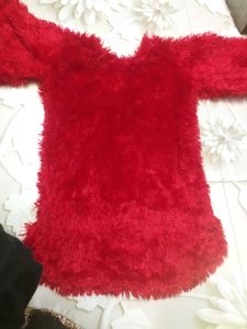 Red Fuzzy Sweater Or Top