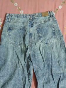 Zudio Acid Wash Wide Leg Jeans