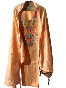 Unstitched cotton suit with dupatta