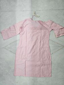 Pink Kurta with cream farshi salwar