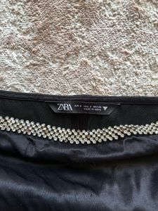 Beaded Strapless Black Top