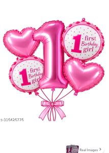 First Birthday Girl Balloon Set
