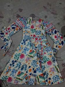 Bohemian Print Cold Shoulder Dress