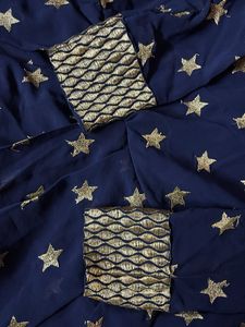 Navy Blue Star Print Kurta Set