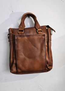 Vintage Brown Leather Handbag