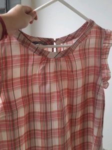 Aesthetic women pink checkTop