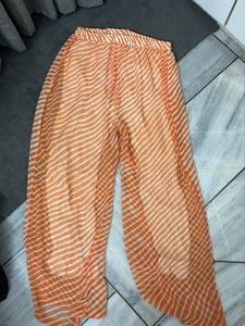 Orange Striped Palazzo Pants