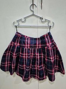 Plaid Flared Mini Skirt