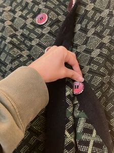 Patterned Button-Up Coat