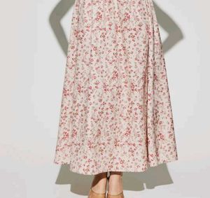 Floral A-Line Midi Skirt